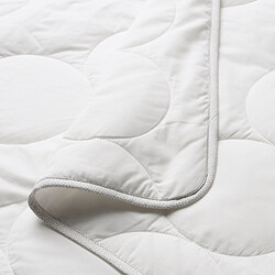 LENAST - Selimut untuk tempat tidur bayi, putih/abu-abu, 110x125 cm