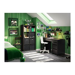 MICKE - Unit laci beroda, hitam-cokelat, 35x75 cm