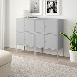 LIXHULT - Kombinasi kabinet, abu-abu, 120x35x92 cm