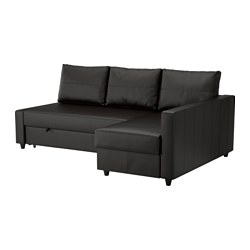 FRIHETEN - Corner sofa-bed with storage, Bomstad black
