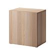 BESTÅ - Shelf unit with door, white stained oak effect/Lappviken white stained oak effect, 60x42x64 cm