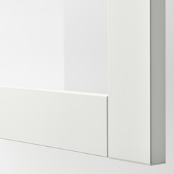 BESTÅ - Unit rak dengan pintu kaca, putih/Sindvik kaca bening putih, 120x40x64 cm