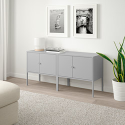 LIXHULT - Kombinasi kabinet, abu-abu, 120x35x57 cm