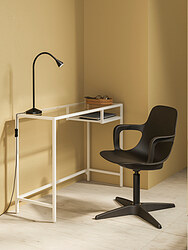 VITTSJÖ - Meja laptop, putih/kaca, 100x36 cm