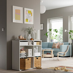 VIHALS - Shelving unit with 4 shelves, white, 95x37x90 cm