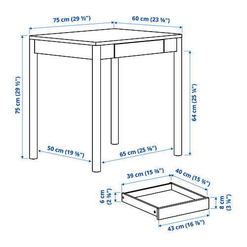 TONSTAD Measurement Illustration