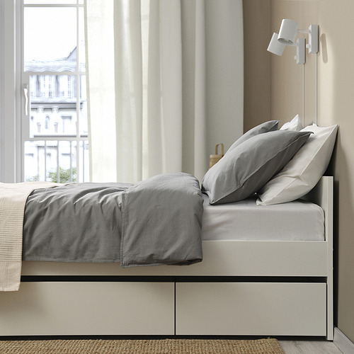 VIHALS Rangka tempat tidur + 2 boks