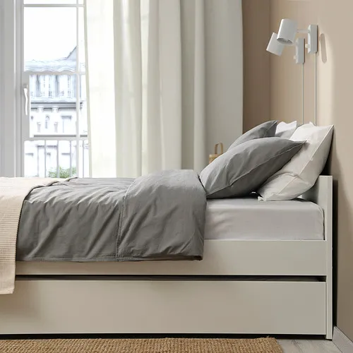 VIHALS bed frame with 1 trundle bed