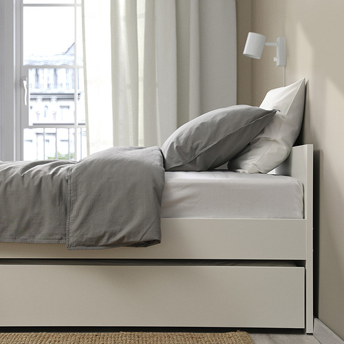 VIHALS bed frame with 1 trundle bed