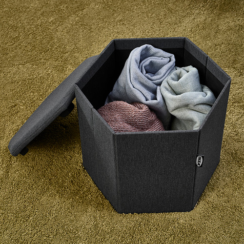 KJUGE pouffe dengan penyimpanan