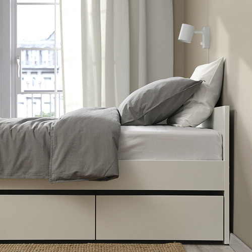 VIHALS bed frame with 2 storage boxes
