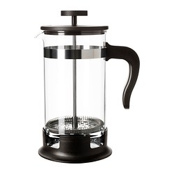 UPPHETTA - Pembuat kopi/teh, kaca/baja tahan karat, 1 l