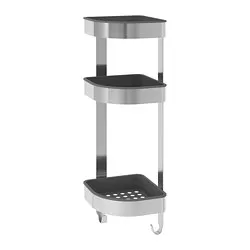 BROGRUND - Unit rak dinding sudut, baja tahan karat, 19x58 cm