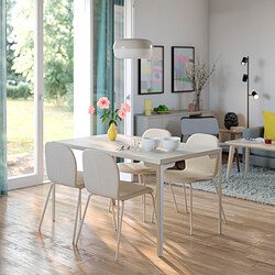 SKÅLSTA - Chair, Knäbäck beige/tubular metal/light grey-beige