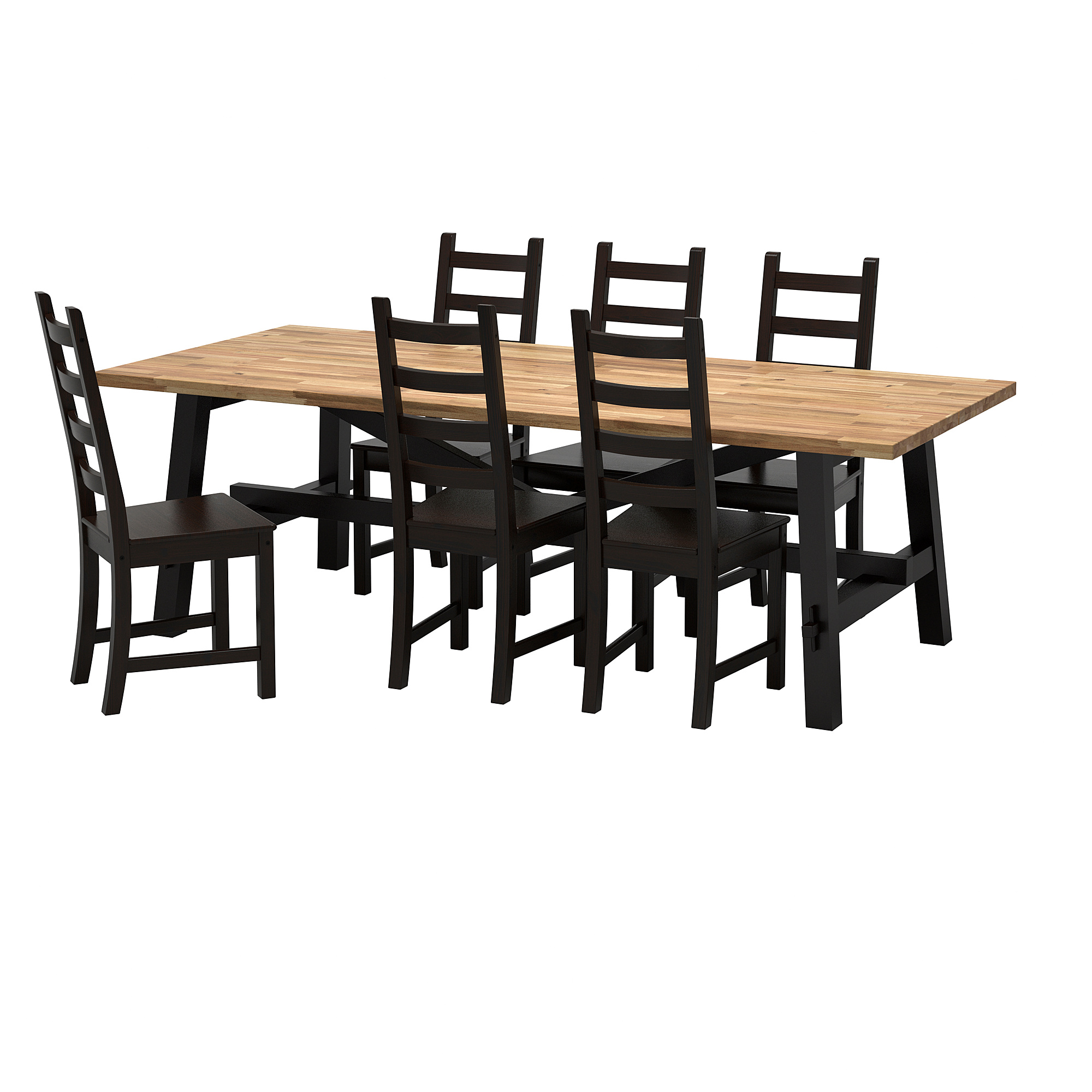 KAUSTBY/SKOGSTA table and 6 chairs, acacia/brownblack  IKEA Indonesia