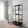 VITTSJÖ - shelving unit, black-brown/glass, 100x175 cm | IKEA Indonesia - PE564039_S2