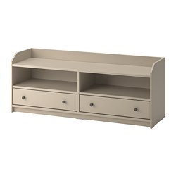 HAUGA - TV bench, beige, 138x36x54 cm