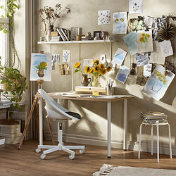 LAGKAPTEN/ADILS - Desk, white stained oak effect/white, 120x60 cm