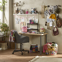 LAGKAPTEN/ADILS - Desk, white stained oak effect/dark grey, 120x60 cm