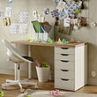ALEX/LAGKAPTEN - Desk, white stained oak effect/white, 120x60 cm