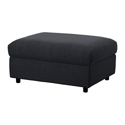 VIMLE - Footstool with storage, Saxemara black-blue