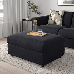 VIMLE - Footstool with storage, Saxemara black-blue