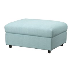 VIMLE - Footstool with storage, Saxemara light blue