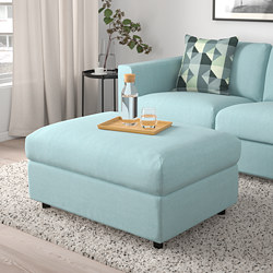 VIMLE - Footstool with storage, Saxemara light blue