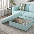 VIMLE - Footstool with storage, Saxemara light blue