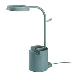 BRUNBÅGE - LED work lamp, with storage dimmable/turquoise