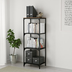 FJÄLLBO - Shelving unit, black, 51x136 cm