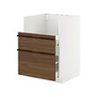 METOD/MAXIMERA - Base cab f TALLSJÖN sink, white/Stensta dark brown ash veneer, 60x60 cm