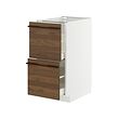 METOD/MAXIMERA - Base cb 2 fronts/2 high drawers, white/Stensta dark brown ash veneer, 40x60x80 cm