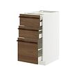 METOD/MAXIMERA - Base cb 3 frnts/2 low/1 md/1 hi drw, white/Stensta dark brown ash veneer, 40x60x80 cm