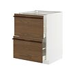 METOD/MAXIMERA - Base cb 2 fronts/2 high drawers, white/Stensta dark brown ash veneer, 60x60x80 cm