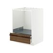 METOD/MAXIMERA - Kbnt dsr utk oven dg laci, putih/Stensta veneer abu coklat tua, 60x60x80 cm