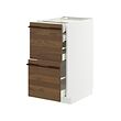 METOD/MAXIMERA - Base cb 2 frnts/2 low/1 md/1 hi drw, white/Stensta dark brown ash veneer, 40x60x80 cm