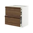 METOD/MAXIMERA - Base cb 2 frnts/2 low/1 md/1 hi drw, white/Stensta dark brown ash veneer, 80x60x80 cm