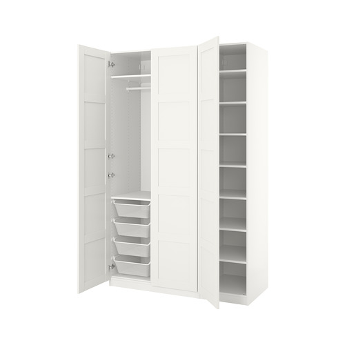 PAX/BERGSBO Wardrobe, White/white, 150x60x236 Cm | IKEA Indonesia