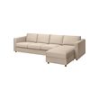 VIMLE - 4-seat sofa with chaise longue, Hallarp beige