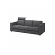 VIMLE - 3-seat sofa, with headrest/Hallarp grey