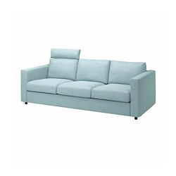 VIMLE - 3-seat sofa, with headrest/Saxemara light blue