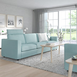 VIMLE - 3-seat sofa, with headrest/Saxemara light blue