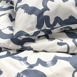 EKPURPURMAL - Sarung duvet dan sarung bantal, putih biru/awan, 150x200/50x80 cm