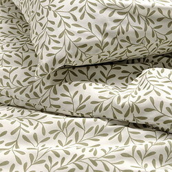 SORGMANTEL - Sarung duvet dan sarung bantal, putih/hijau, 150x200/50x80 cm