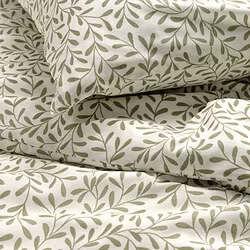 SORGMANTEL - Sarung duvet dan 2 sarung bantal, putih/hijau, 200x200/50x80 cm
