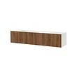 BESTÅ - TV bench with doors, white/Lappviken walnut effect, 180x42x38 cm