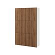BESTÅ - Storage combination with doors, white/Lappviken walnut effect, 120x42x193 cm