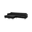 LANDSKRONA - 4-seat sofa with chaise longues, Grann/Bomstad black/metal