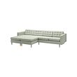 LANDSKRONA - 4-seat sofa with chaise longues, Gunnared light green/wood